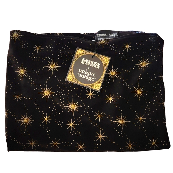 The Great Gatsby X Unique Vintage Black & Gold Velvet Starburst Hair Scarf - Picture 3 of 3